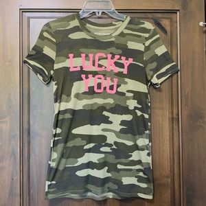 Lucky Brand Army Camouflage short sleeved shirt